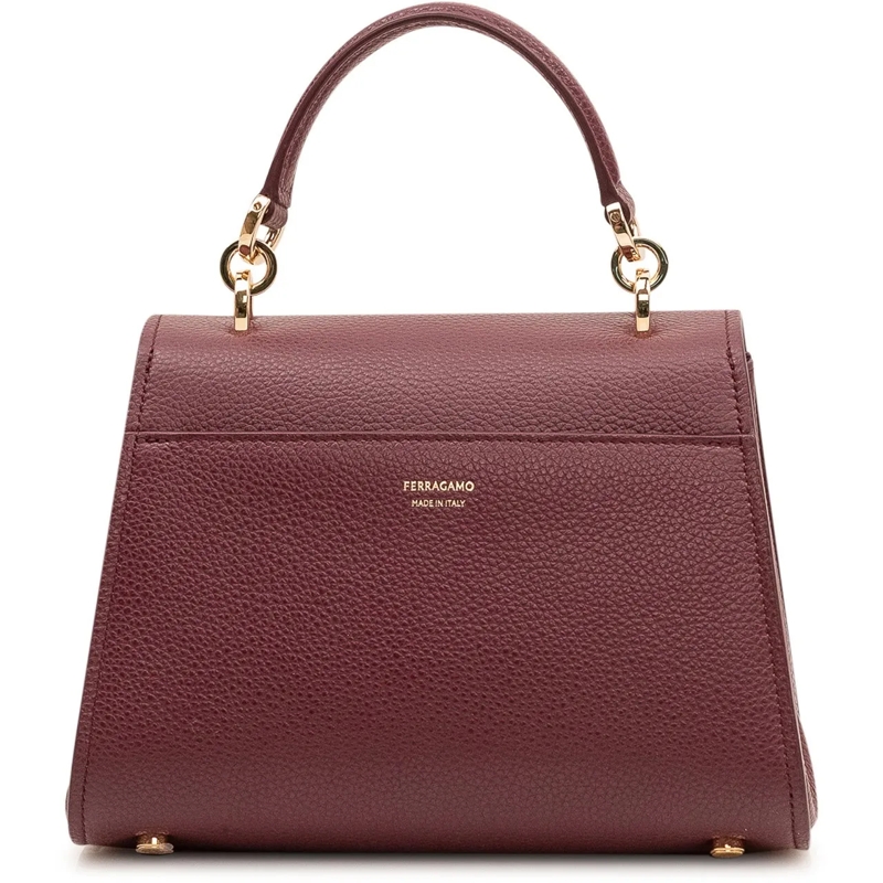 Salvatore Ferragamo Tote Borsa a Mano con Patta e Chiusura Logo braun(Image 4)