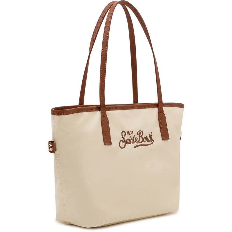 Mc2 Saint Barth Shopper Borsa Tote City in Nylon con Manici Lunghi weiß(Image 2)