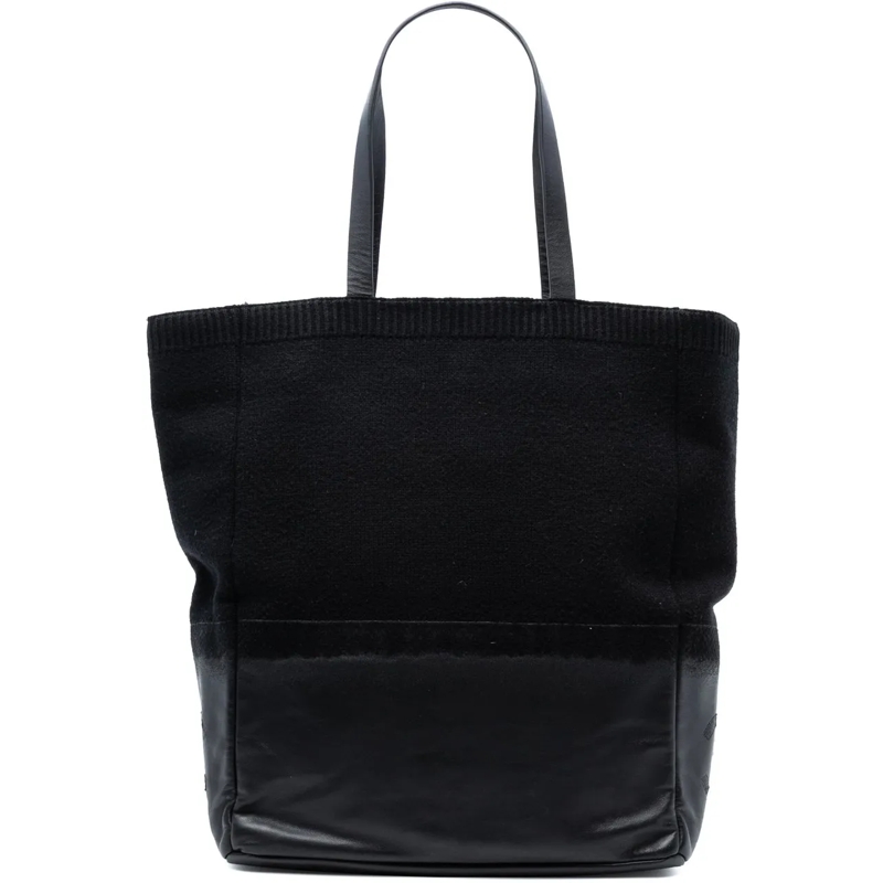 Chanel Shopper CC Wool and Leather Tote schwarz