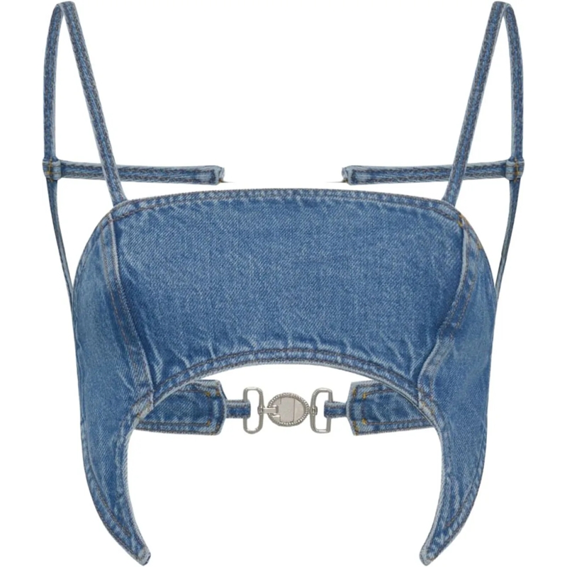 Marine Serre Top Top Light Blue blau