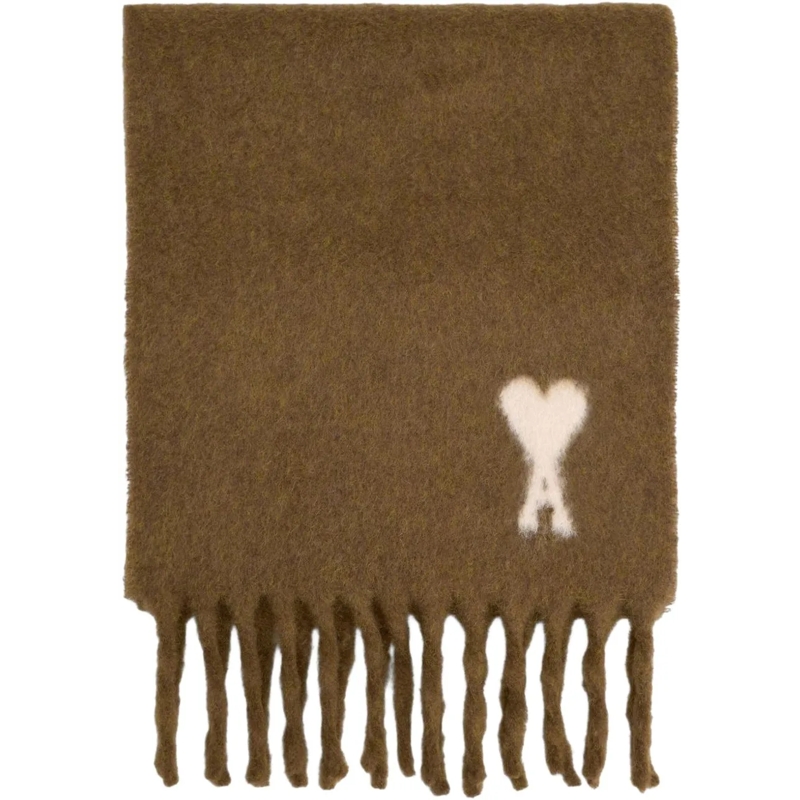 AMI Paris Écharpe en laine Scarfs Brown braun