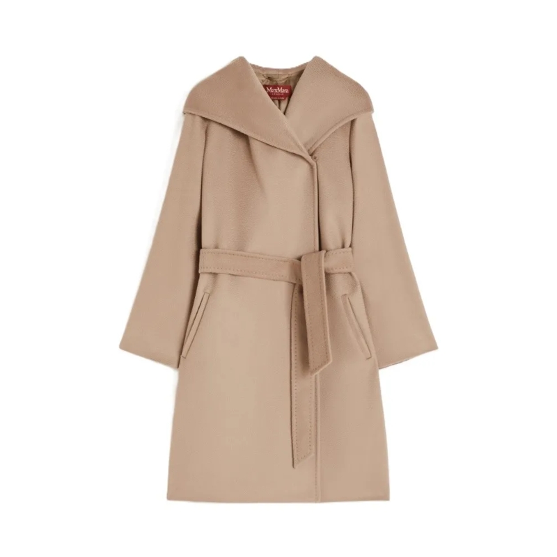 Max Mara Bontjassen Classic Fit Short Coat With Draped Collar Neutrals