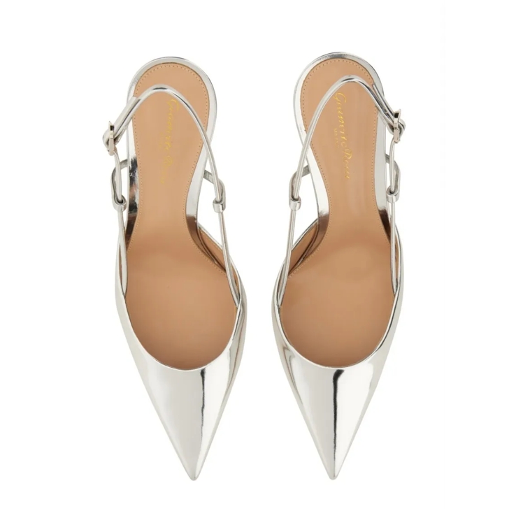 スリッポン GIANVITO ROSSI 'Ascent' slingback Silver Gianvito Rossi 