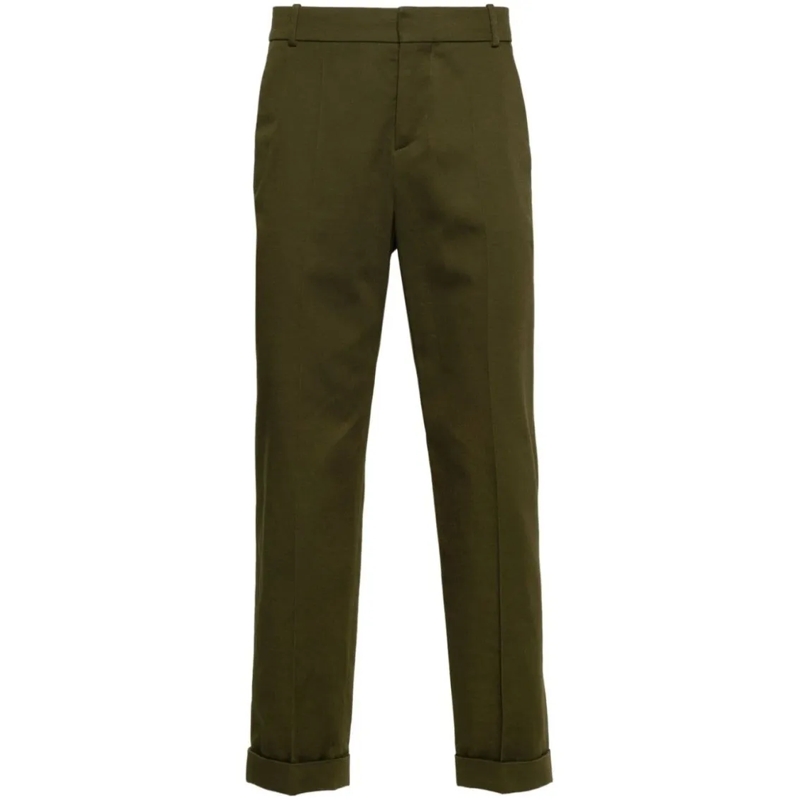 Balmain Anzugshose Khaki Tapered Leg Trousers Black