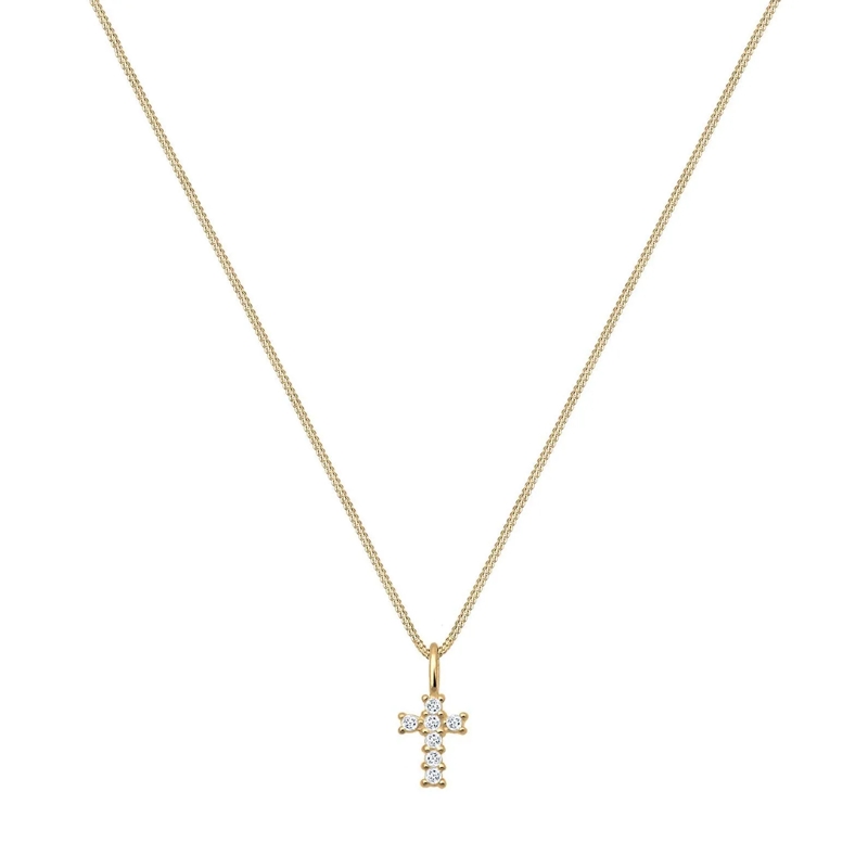 Elli Mittellange Halskette Halskette Kreuz Religion Glaube Symbol Topas 585 G gold(Image 3)