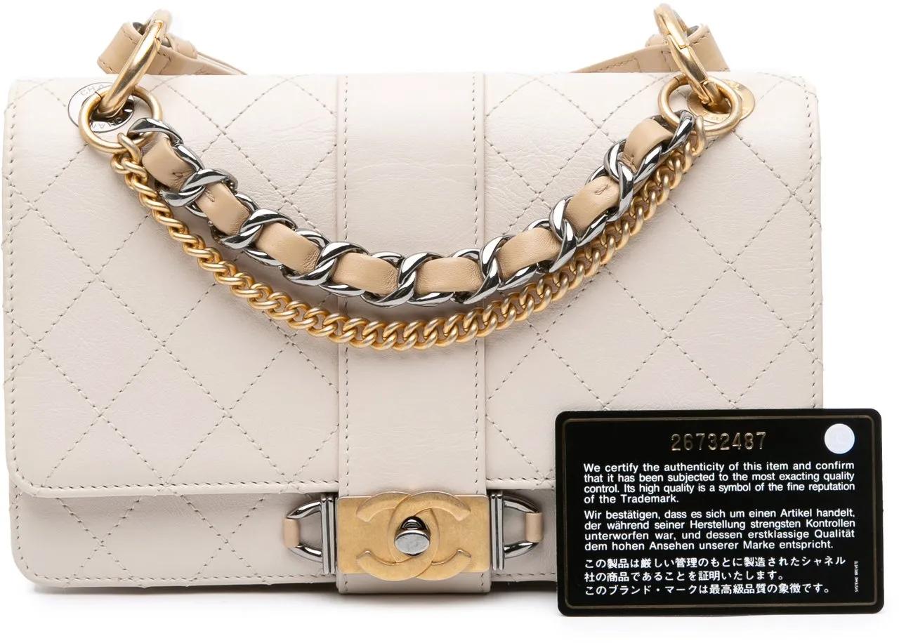 Thumbnail - Chanel Hobo Bags - 2018-2019 CC Stitched Calfskin Chain Flap - Gr. unisize - in Weiß - für Damen