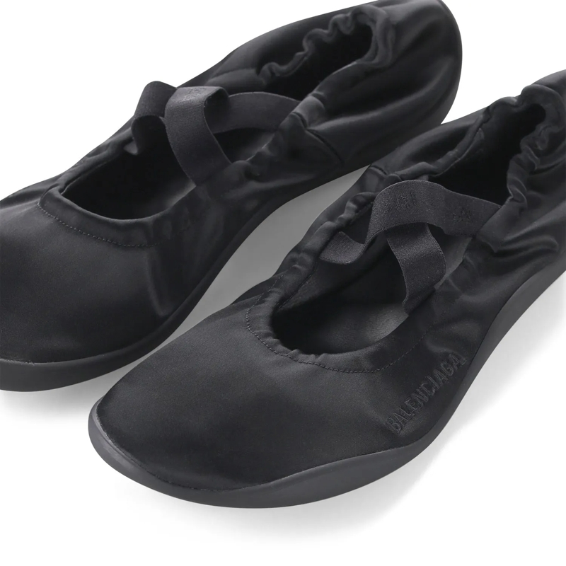 Balenciaga Schnürschuhe Ballerinas Shibuya mit Logo schwarz(Image 4)