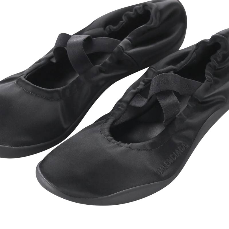 Balenciaga Schnürschuhe Ballerinas Shibuya mit Logo schwarz(Image 4)