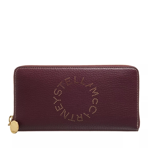 Stella McCartney Logo Zip Wallet Plum Portemonnaie mit Zip-Around-Reißverschluss