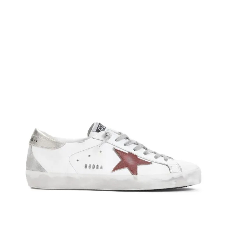Golden Goose Superstar White Red Cow Leather Sneakers White Low Top Sneaker