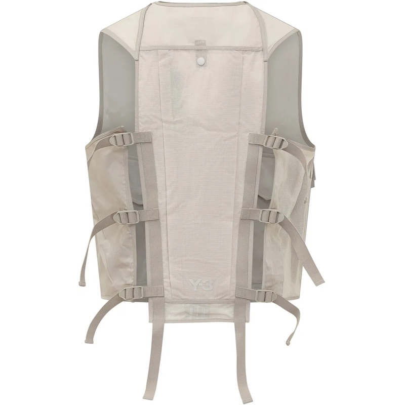 Y-3  Gilet Tact con Zip e Tasche Applicate weiß(Image 2)