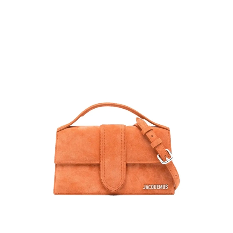 Jacquemus Sac à bandoulière Structured Orange Leather Shoulder Bag With Suede  Orange