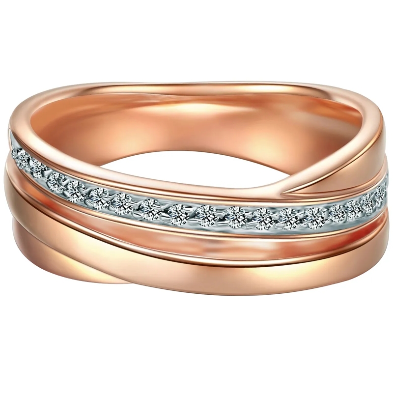 Trilani Ring Sterling Silber Ring Zirkonia rosegold