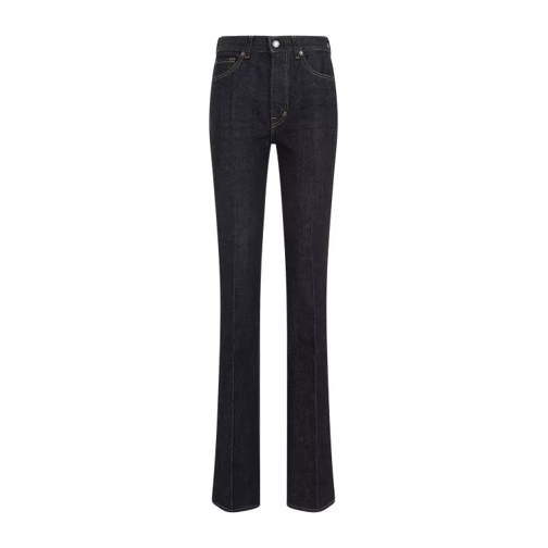 Tom Ford Denim Flared Indigo Cotton Pants Black 