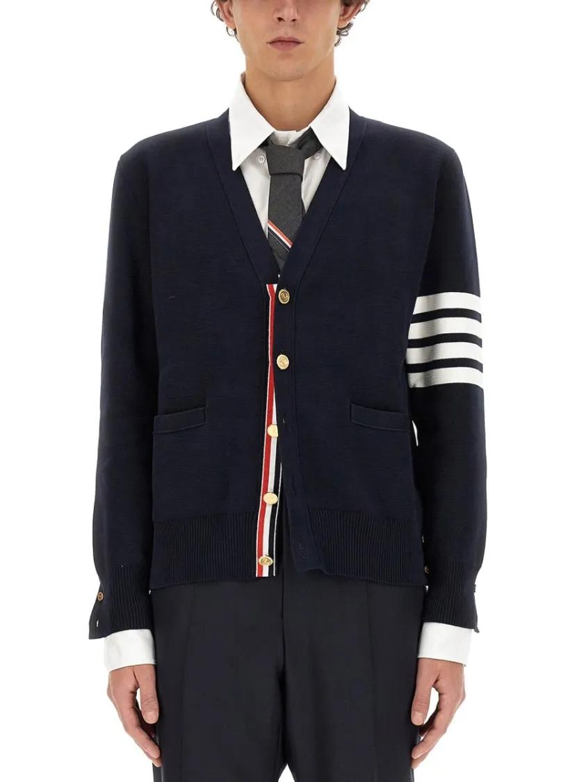 Thumbnail - Thom Browne - Cotton Cardigan - Größe 5 - blau