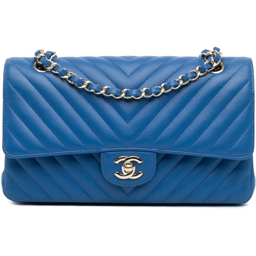 Chanel Sac à bandoulière 2019 Medium Classic Chevron Lambskin Double Flap blau (Image 2)