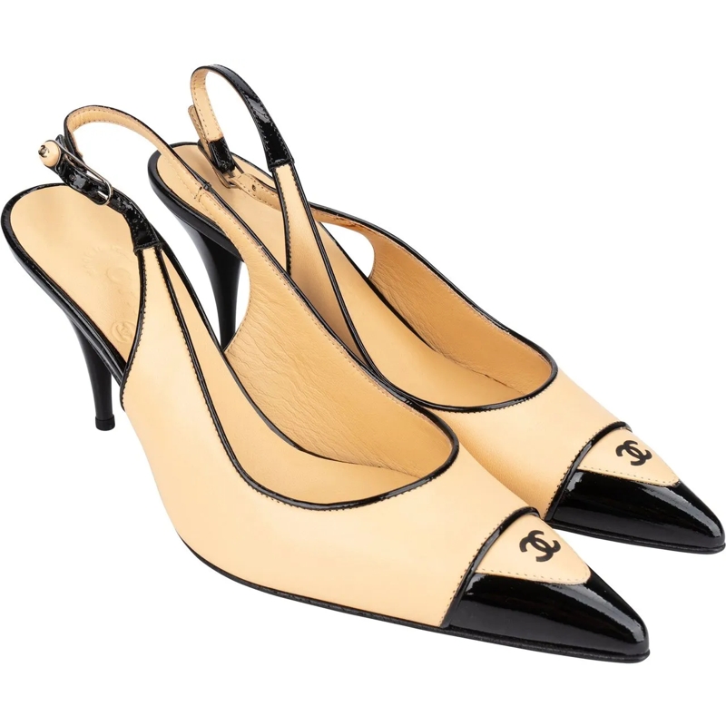 Chanel Pumps Chanel Bicolor CC Leather Pumps (35) mehrfarbig