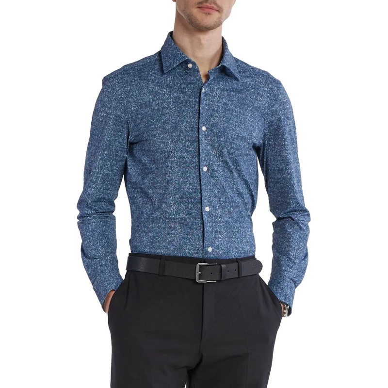 Boss Legeres Oberteil Shirts Open Blue blau
