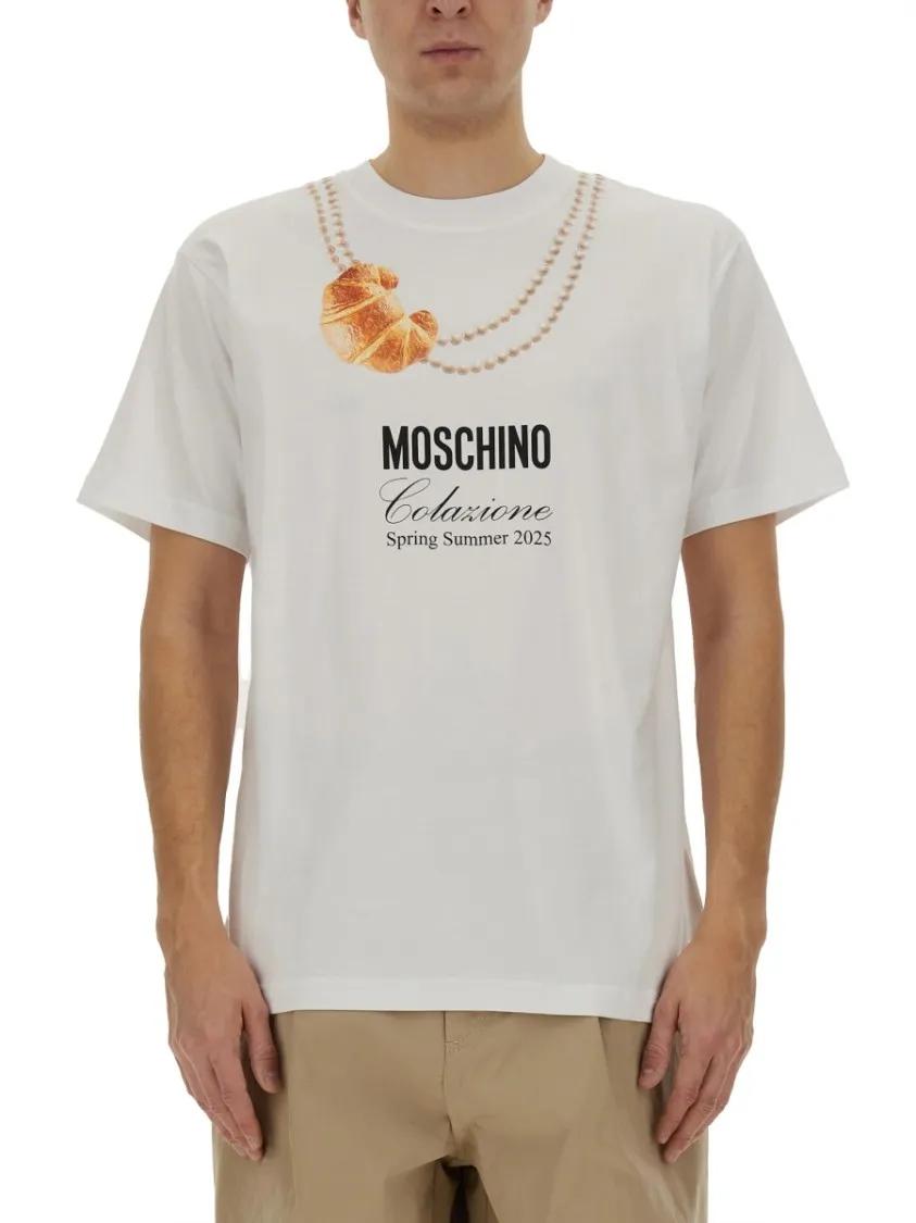 Thumbnail - Moschino - "Breakfast" T-Shirt - Größe XL - weiß