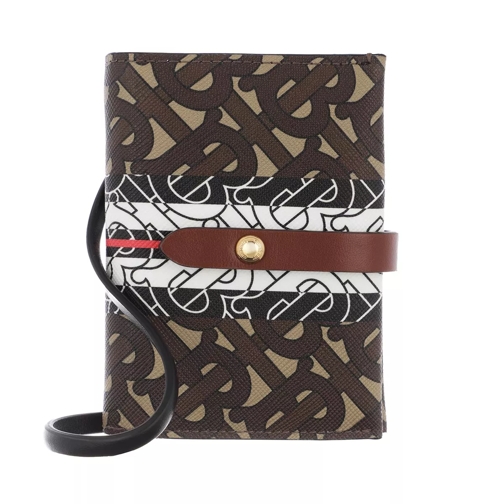 Burberry Vivian Monogram Strap Wallet Bridle Brown Pochette-väska