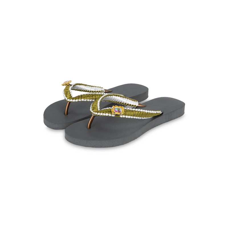 UZURII Flip Flops flip flop Green Macrame Switch silber(Image 8)