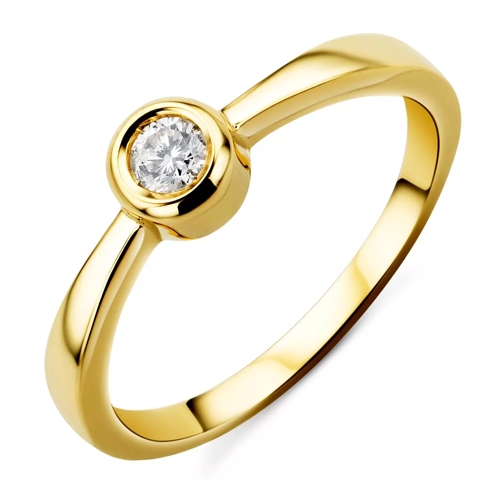 DIAMADA 14KT Diamond Ring Yellow Gold Solitaire Ring