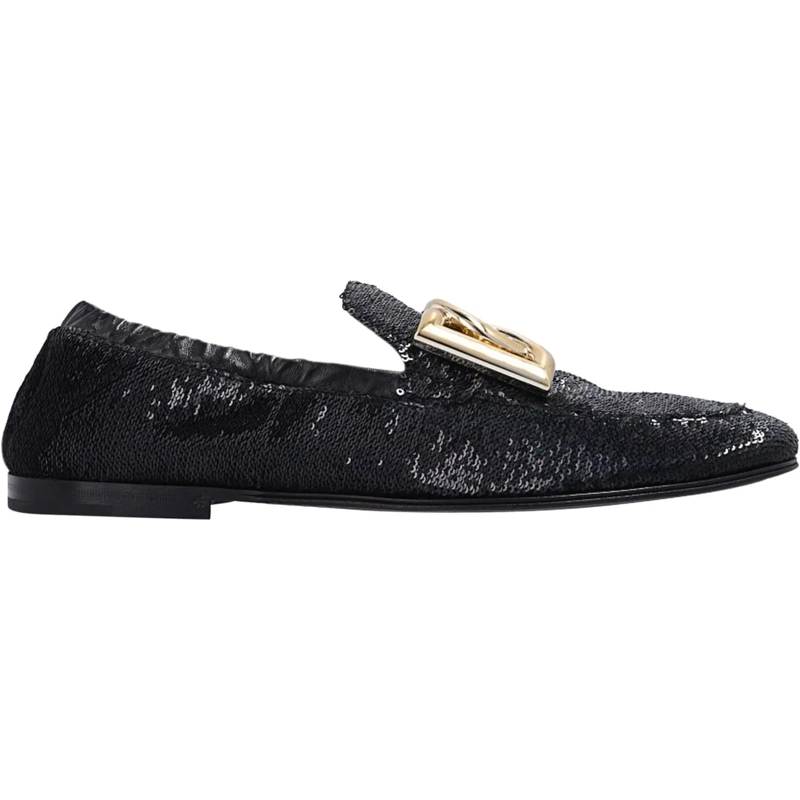 Dolce&Gabbana Mocassin Dolce & Gabbana Ariosto Paillettes Loafers schwarz