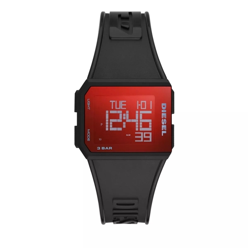 Diesel Chopped Digital Silicone Watch Black Digitaal Horloge