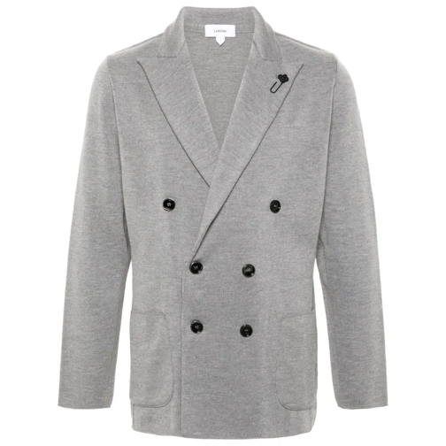 Lardini Overgangsjassen Heather Grey Virgin Wool Jacket Grey