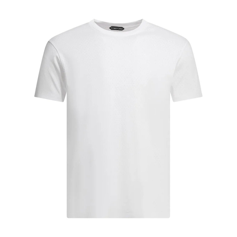 Tom Ford T-shirt Perforated Textured Cotton T-Shirt White