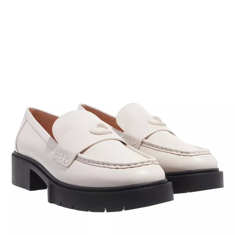 Coach Loafer Leah Leather Loafer Chalk