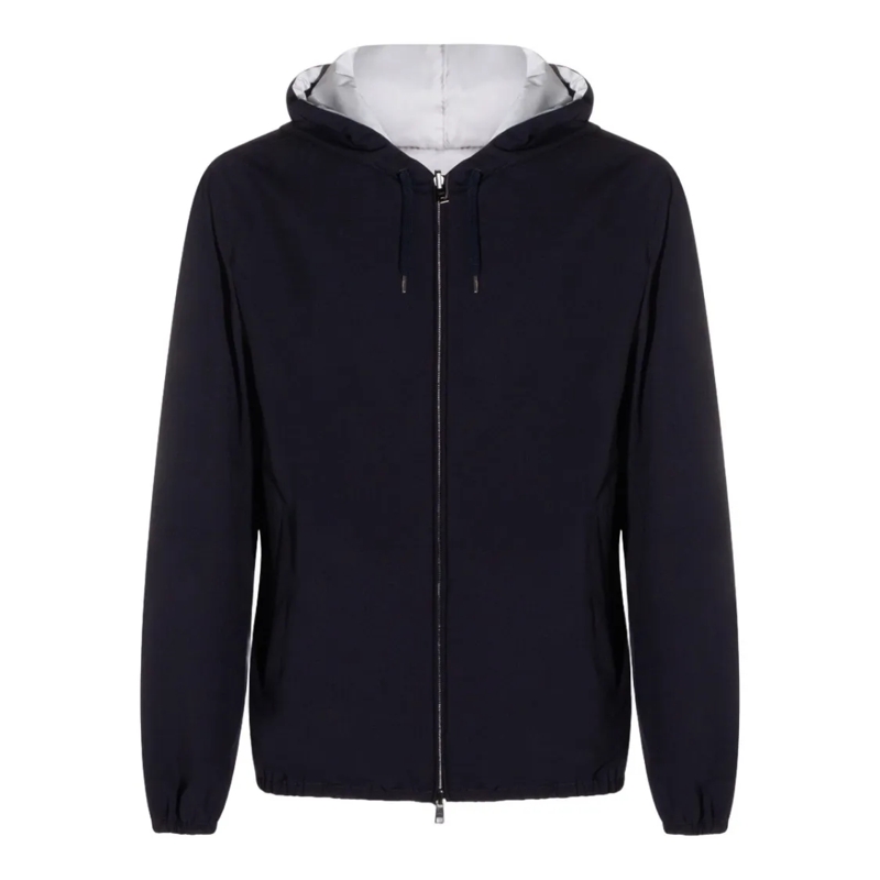 Herno  Structured Silhouette Men's Jacket With Front Zipp Black