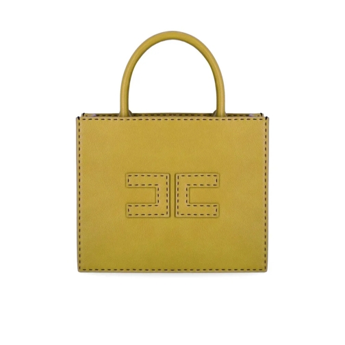Elisabetta Franchi Sac à bandoulière Curry Pebbled Leather-Effect Handbag Yellow