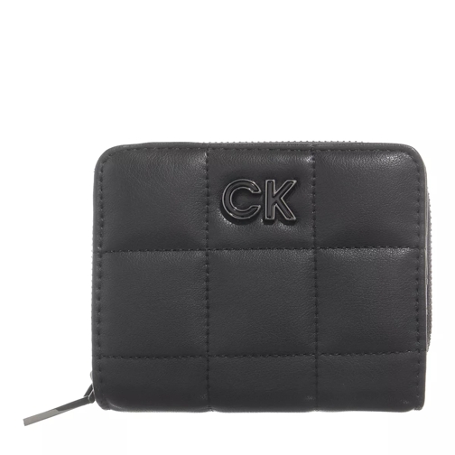 Calvin Klein Re-Lock Quilt Wallet Medium W/Flap Ck Black Bi-Fold Portemonnee