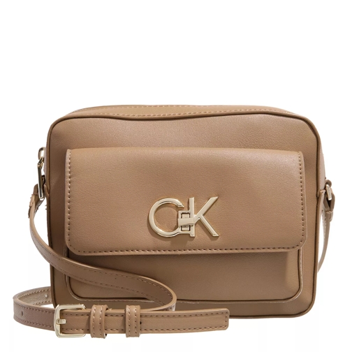 Calvin Klein Re-Lock Camera Bag With Flap Safari Canvas Cameratas