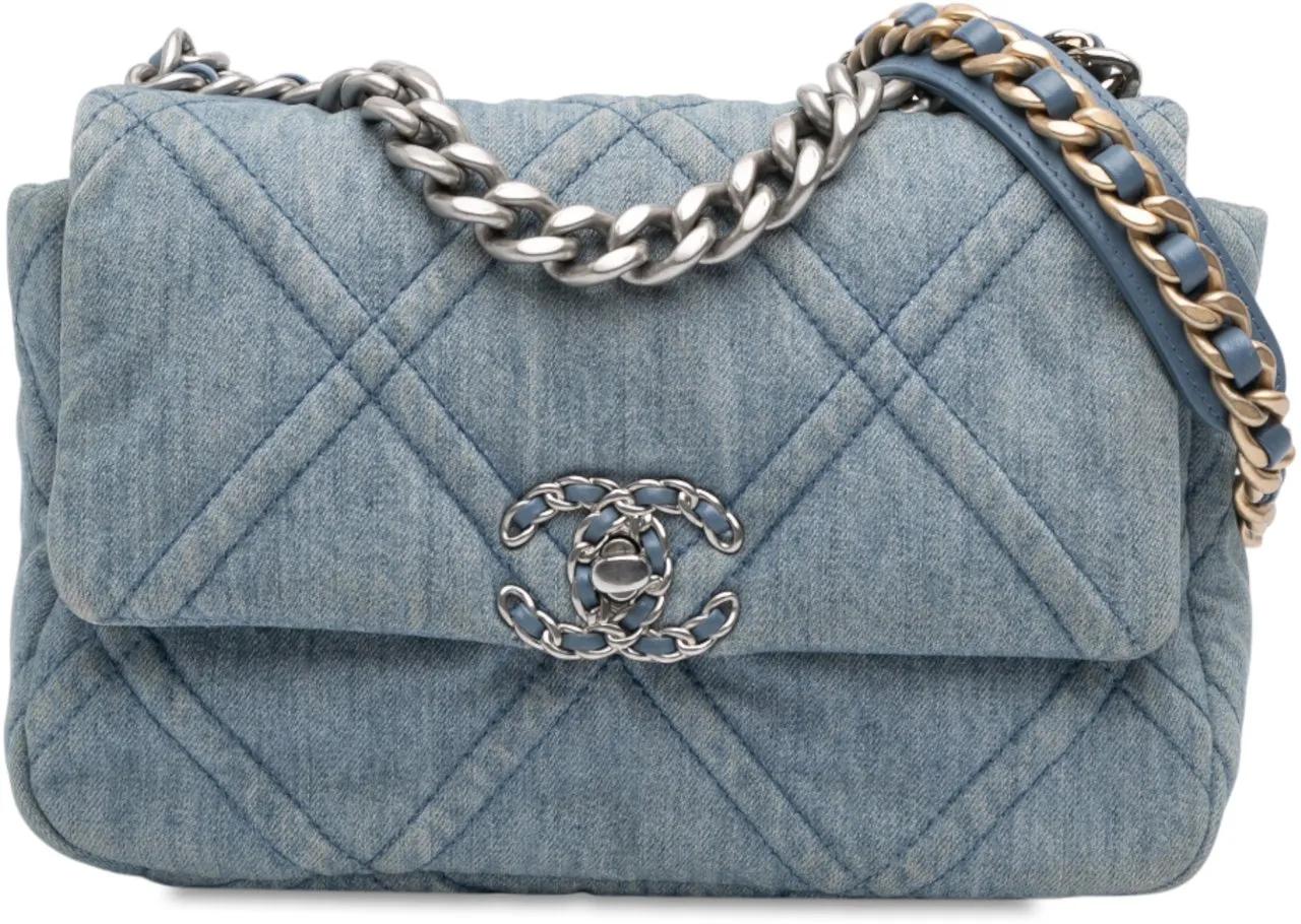 Chanel Hobo Bags - Medium Double Stitched Denim 19 Flap - Gr. unisize - in Blau - für Damen