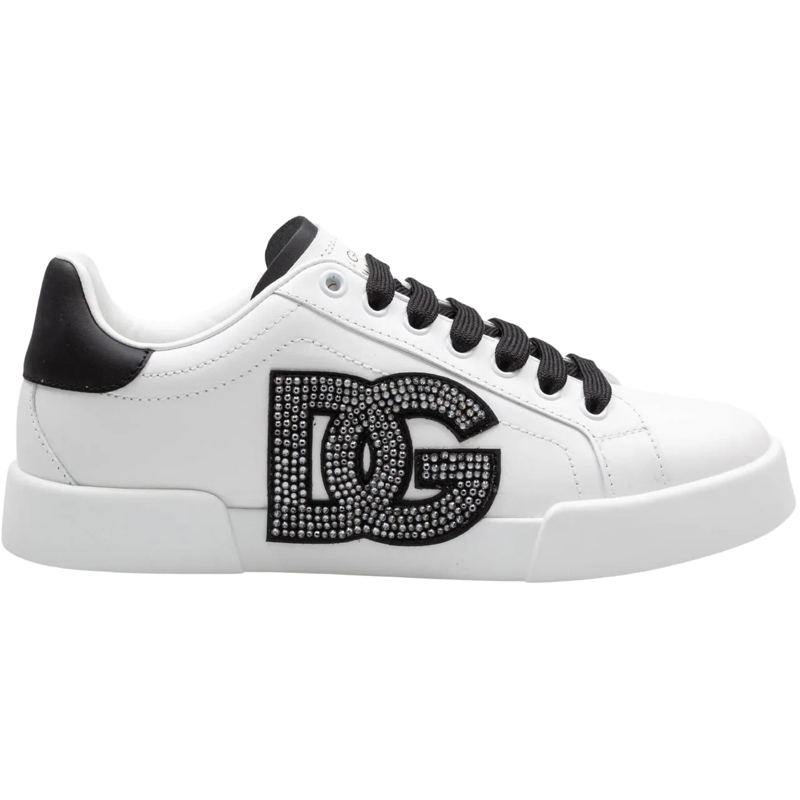 Dolce&Gabbana Low-Top-Sneaker Portofino Light Leather Sneakers With Dg Logo White(Image 2)