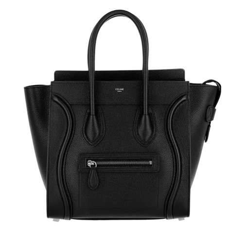 Celine Micro Luggage Bag Calf Leather Black Rymlig shoppingväska