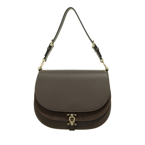 AIGNER Delia Coal Brown Borsa saddle