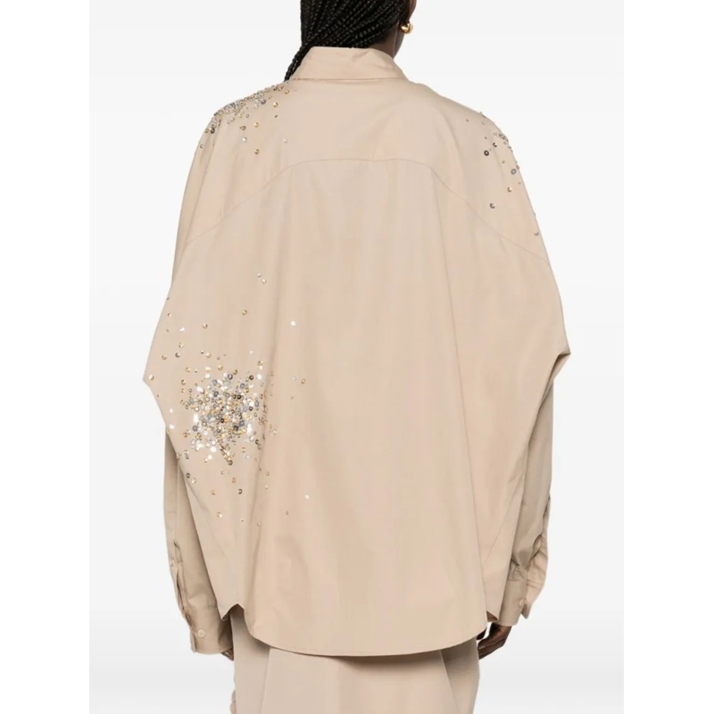 Dries Van Noten Bluse Boxy Cotton Shirt Neutrals(Image 2)