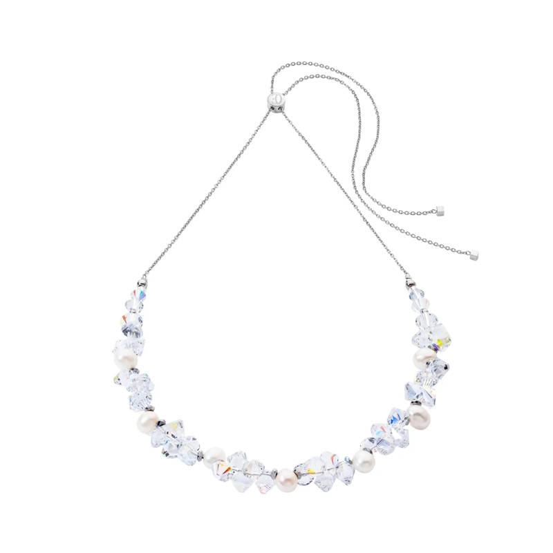 COEUR DE LION Mittellange Halskette Halskette Dancing Crystals & Pearls weiss