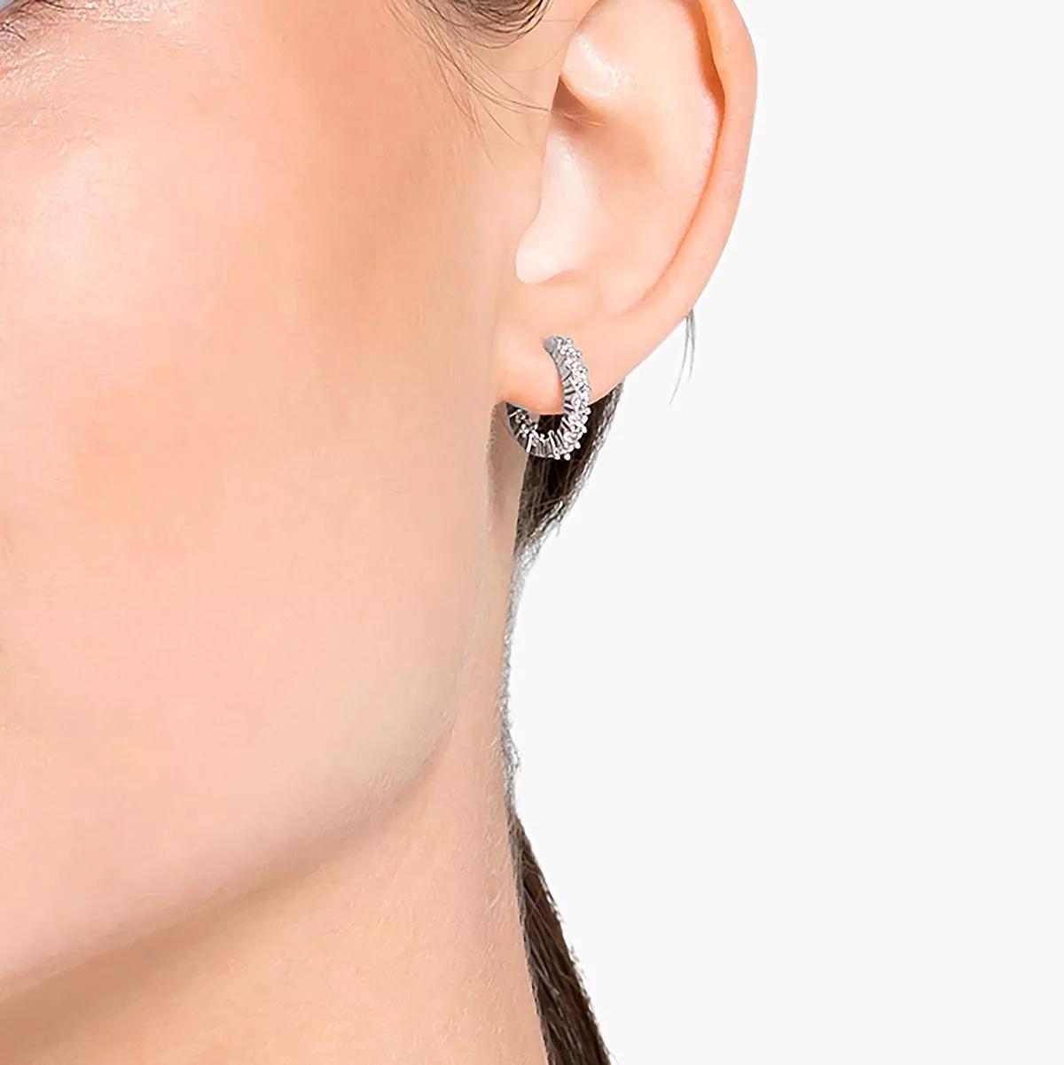 Thumbnail - Swarovski Ohrringe - Vittore hoop Round cut Rhodium plated - Gr. unisize - in Silber - für Damen