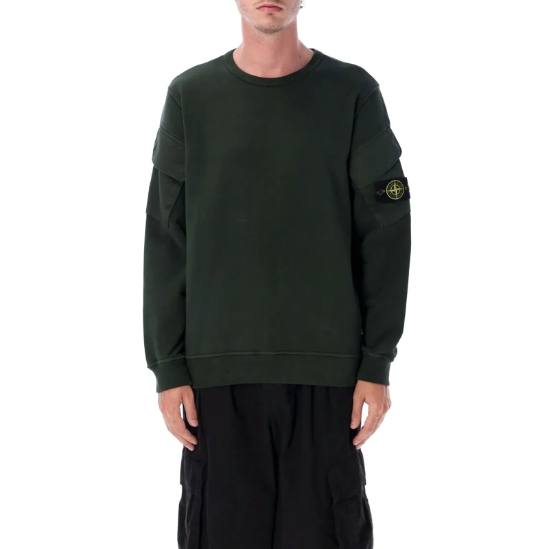 Stone Island  Brushed Organic Cotton Sweatshirt Black