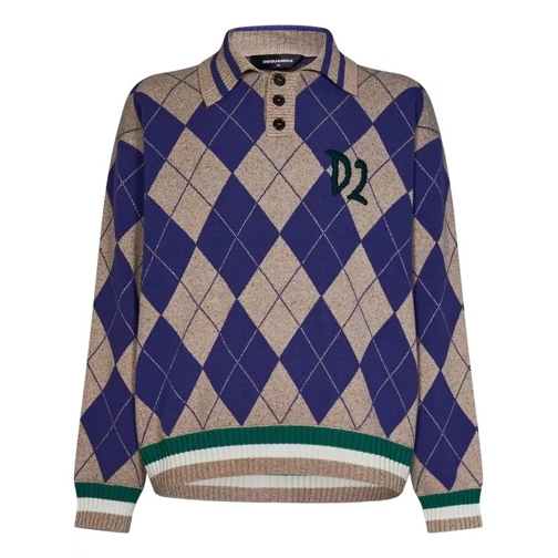 Dsquared2 Knit Polo Shirt Blue Camicie