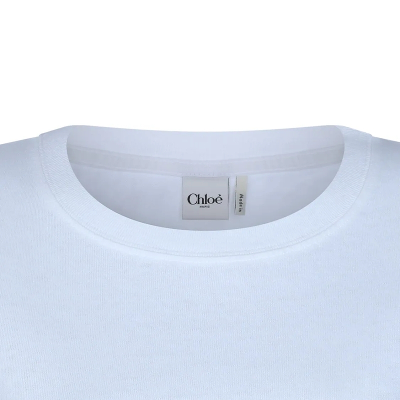 Chloé T-Shirt White Cotton T-Shirt Blue(Image 6)