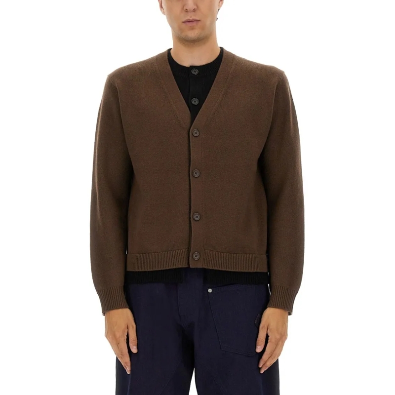 J.W.Anderson Cardigan Contrasting Layered Cardigan Brown