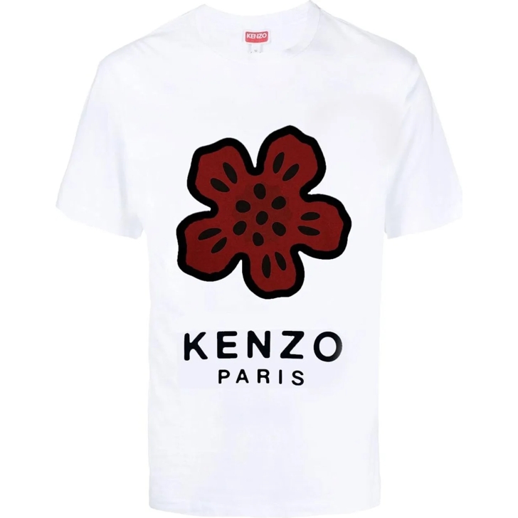 Kenzo t shirt en coton a patch logo 8 beige T shirts