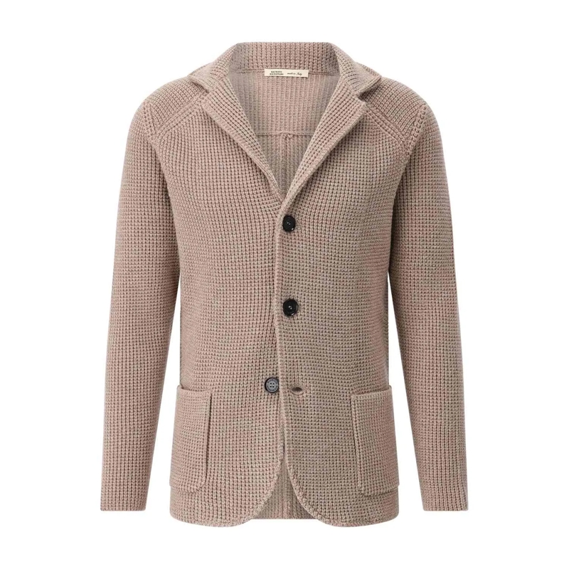 Maurizio Baldassari Cardigan Stricksakko aus Schurwolle Braun
