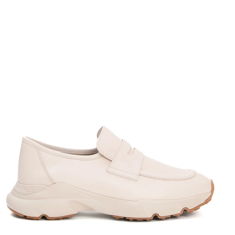Tod's Ballerines Sporty Calf Leather Moccasin Sneakers White