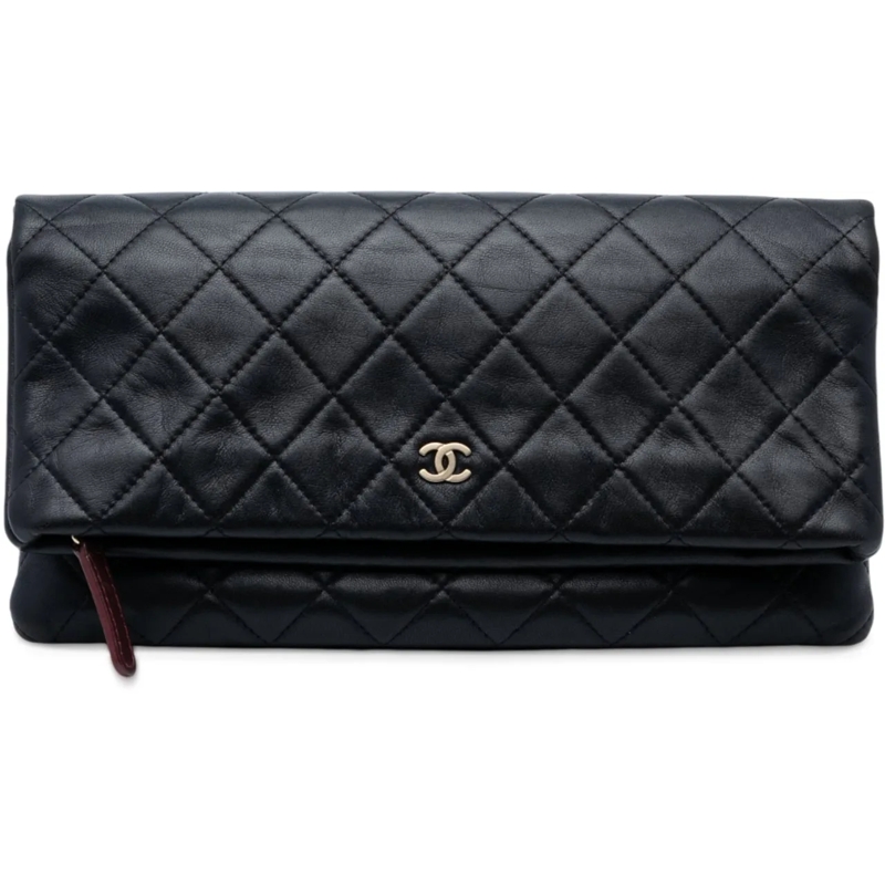 Chanel Clutch Quilted Lambskin CC Beauty Foldover Clutch schwarz